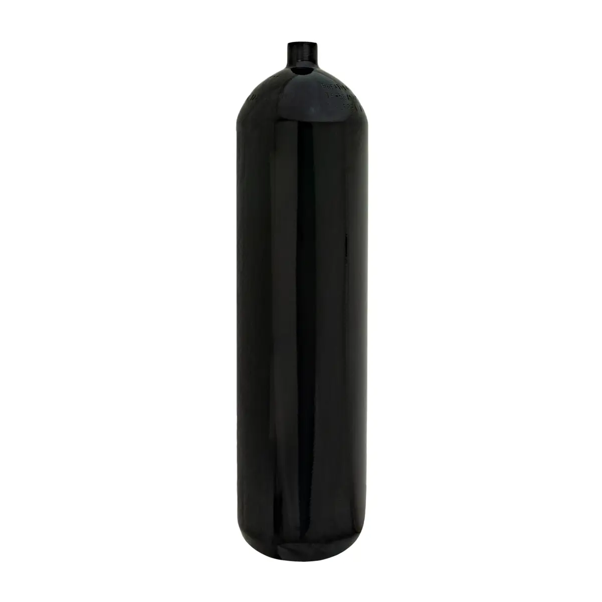 Botella 12 L 171 mm 232 bar, concave (flat bottom) - solo botella, negro - Military Line
