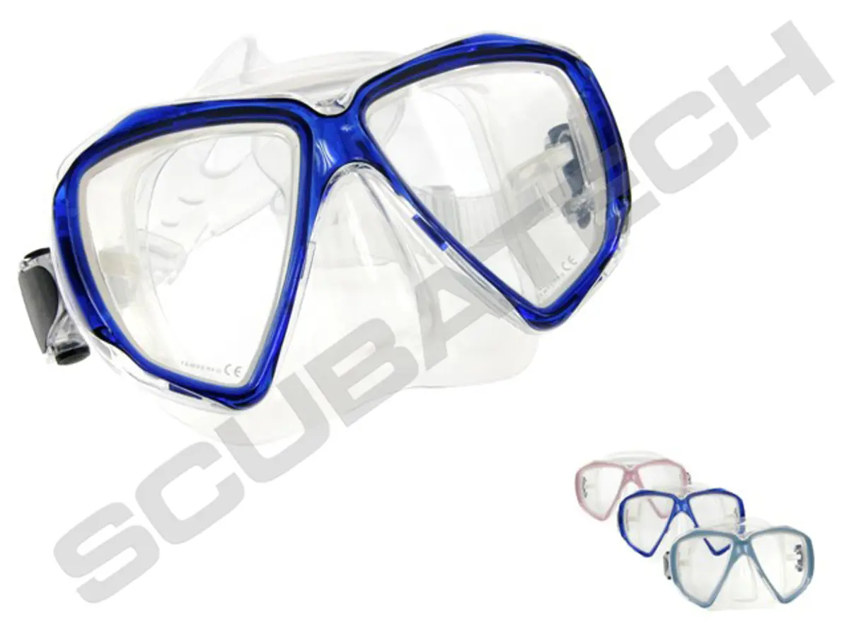 Mask Viper, clear silicone, blue frame
