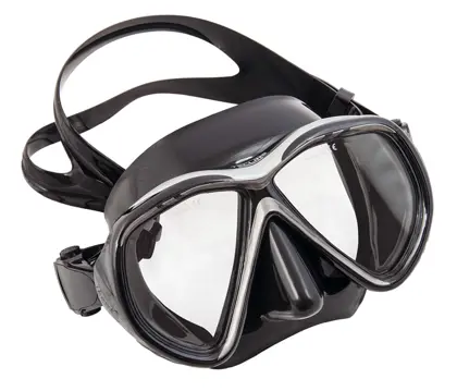 Mask Tiara II, black silicone, black-silver frame - Asia fit