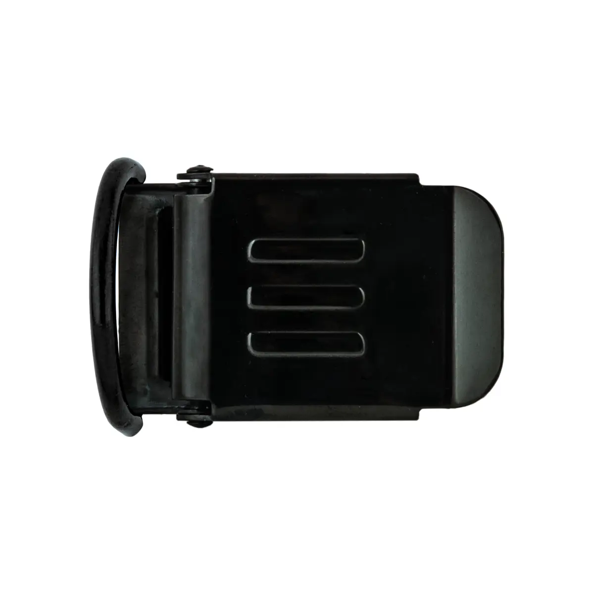 Inox belt hebilla 50 mm con D-rings y logo E, negro - Military Line