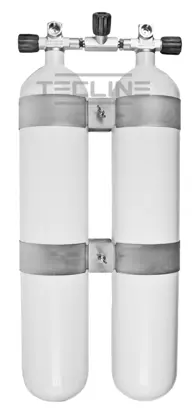 Bibotella 2 x 8,5L, 140mm, 232 bar, Eurocylinder, 60mm abrazaderas de botella, manifold, goma knobs