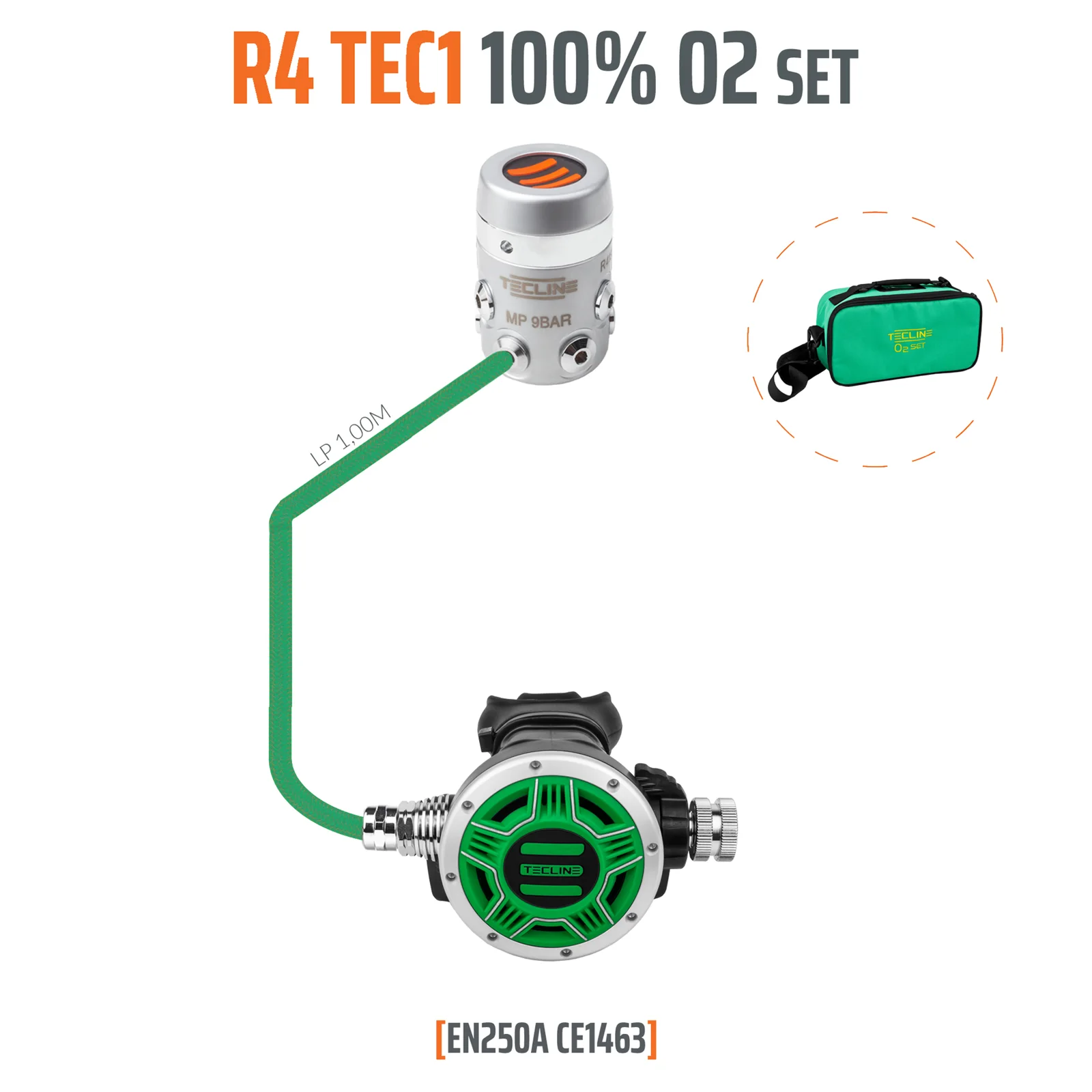 Regulador R4 TEC1 100% O2 M26x2, stage set - EN250A
