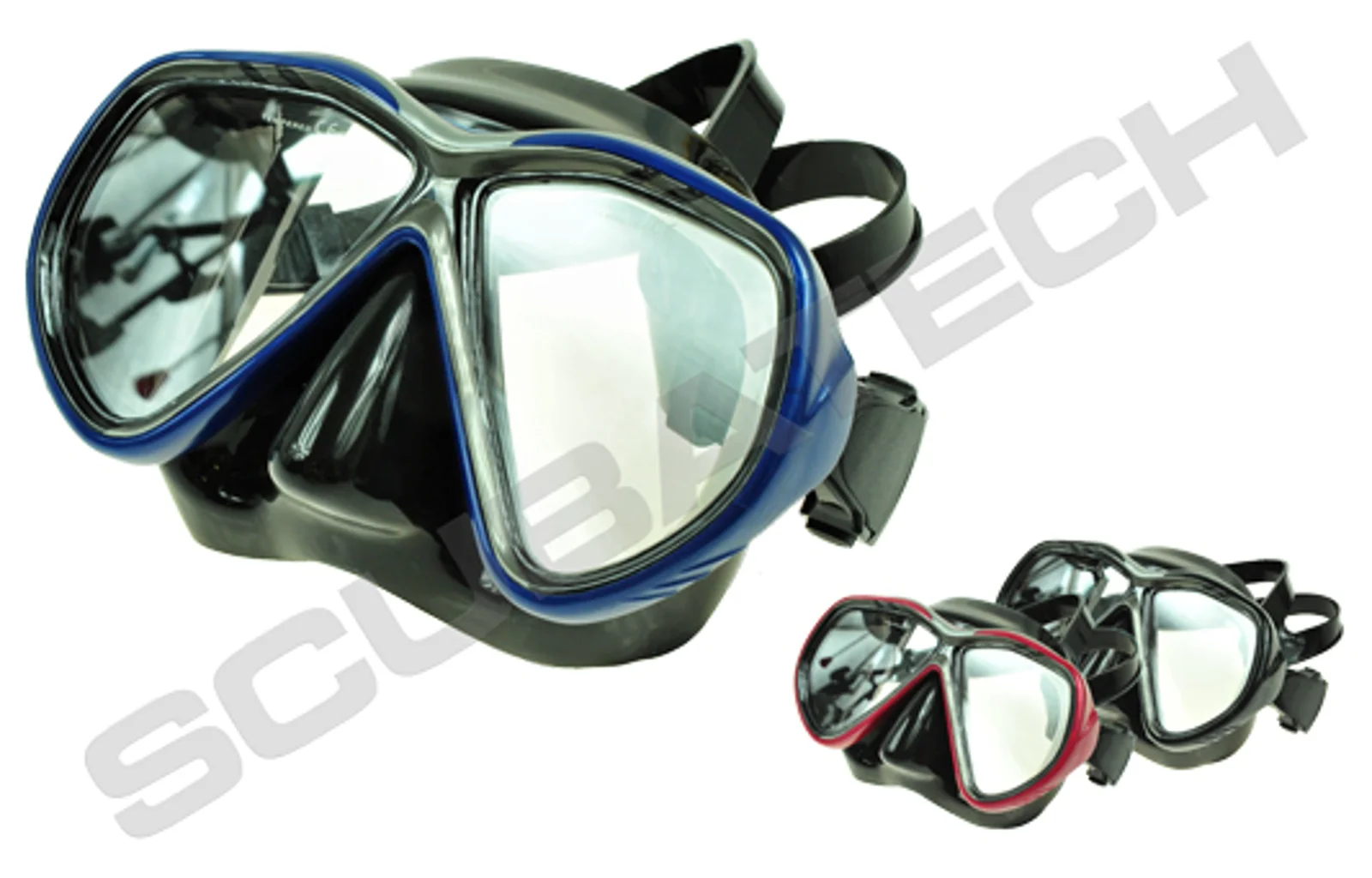 Mask Tiara II, anti-fog glass, black silicone, blue frame