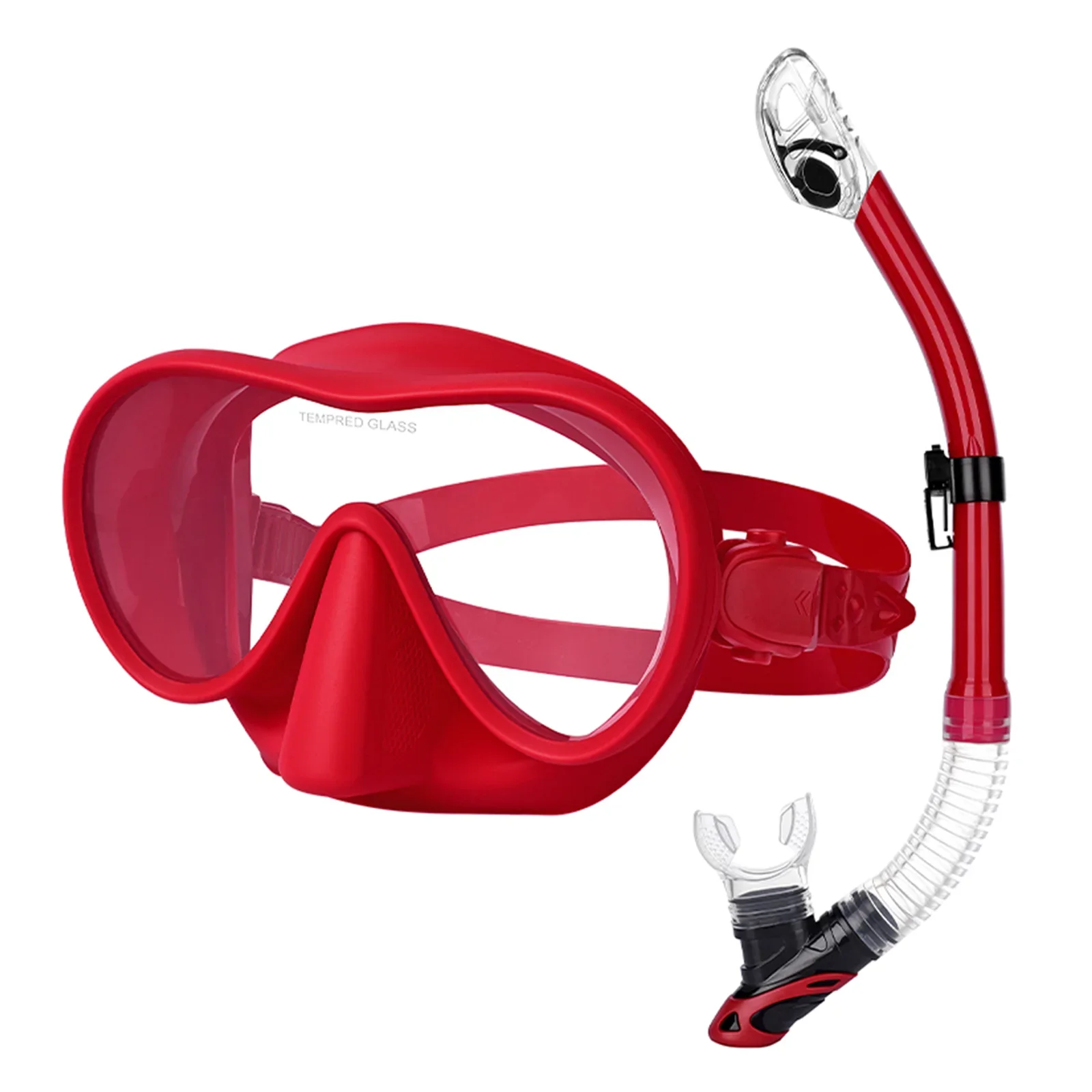 Tecline Frameless SV máscara size S + tubo, rojo set - Tecline