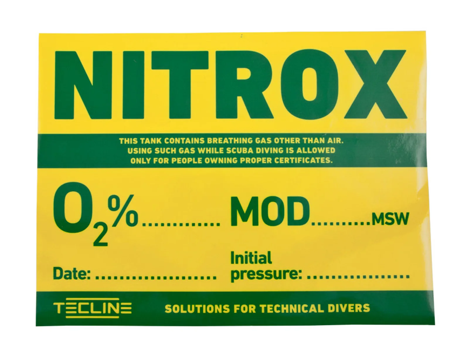 Information sticker NITROX 20 x 15 cm (eng. ver.)
