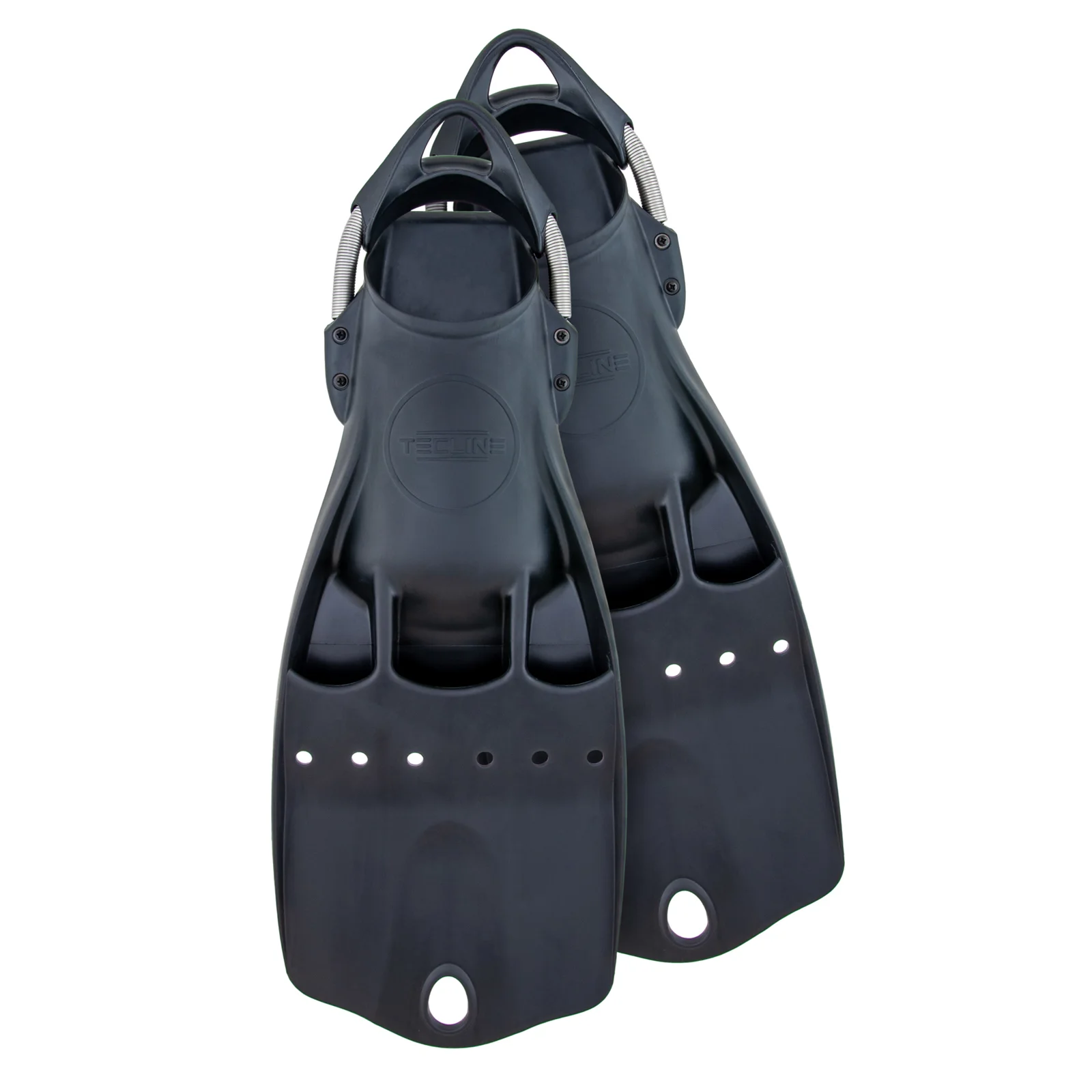 LightJet aletas - positiva flotabilidad, con inox muelles para aletas S/M - negro