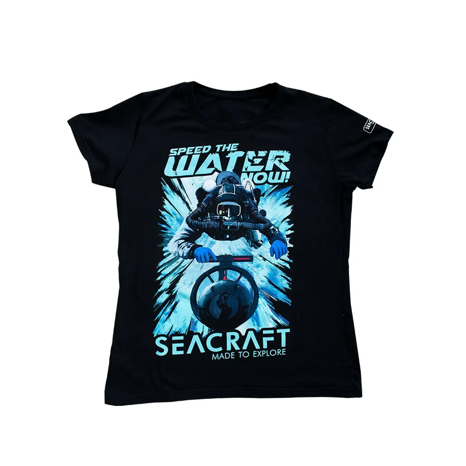 Seacraft Black cotton t-shirt (two-sided multicolor print) - male (S)