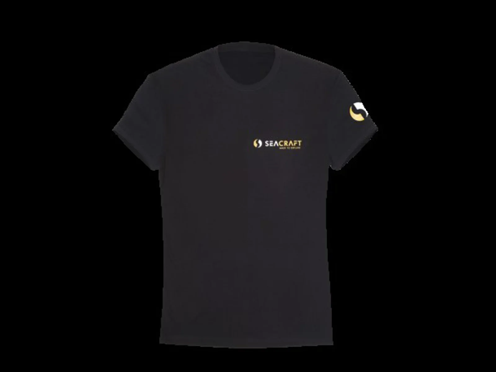 Seacraft Black cotton company t‐shirt (print on the back and logotype in front) ‐ male (S)