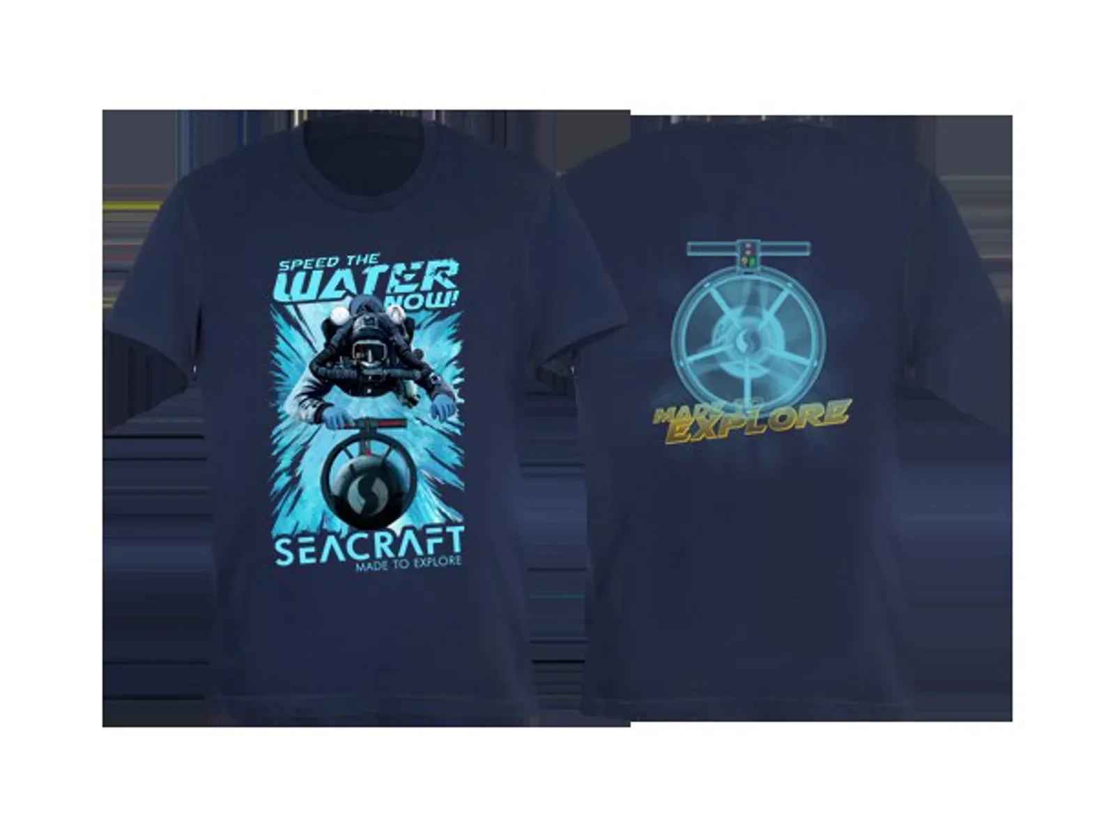 Seacraft Speed The Water t-shirt (navy blue, print in front) - male (XL)