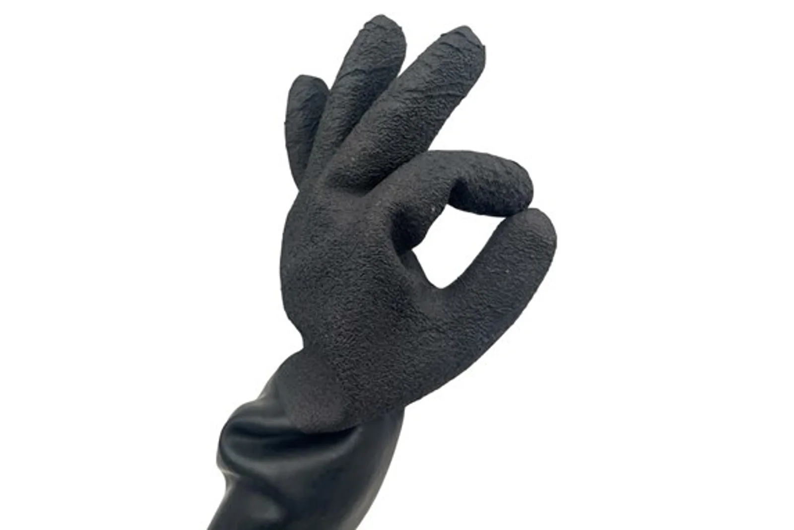 Black Latex Glove, Self-sealed, No inner liner Small